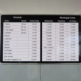 horários das linhas municipais