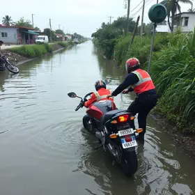 Motociclista cai no Canal 1 em Santos e sofre parada cardíaca